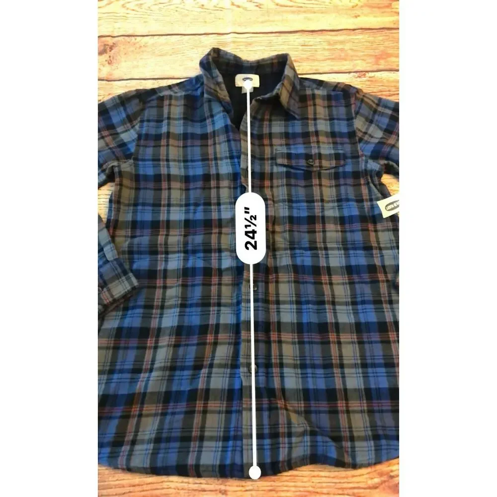 NWT Old Navy Boy’s Multicolor Plaid Button Down Kid’s Youth Size Large